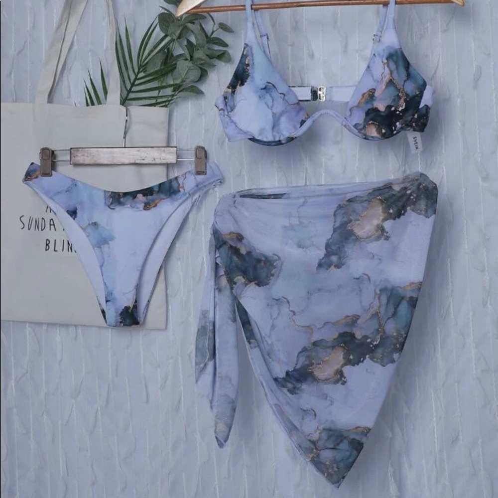 Blue Marbled Bikini - Picture 3 of 6
